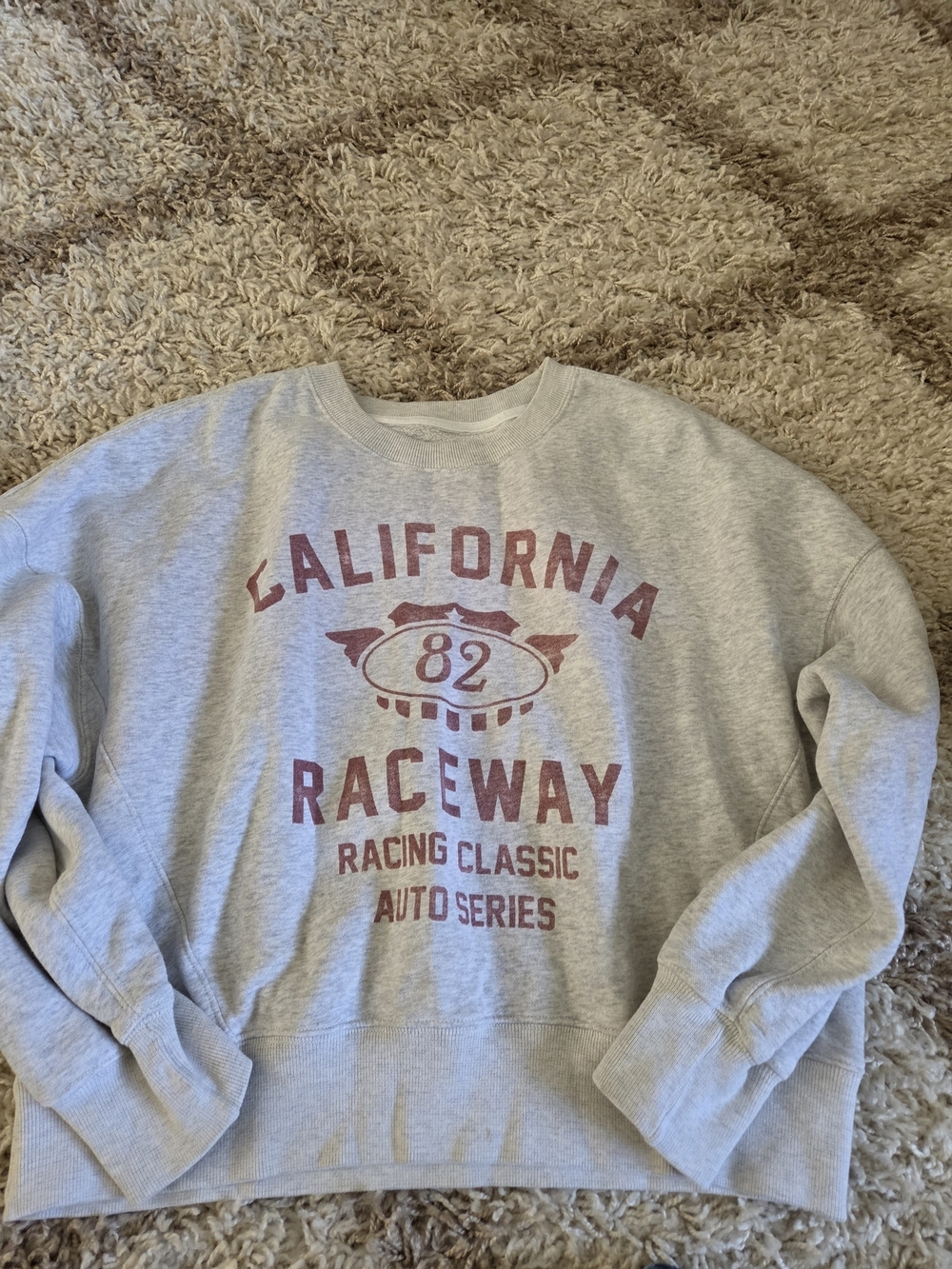 Abercrombie & Fitch Gray Sweatshirt with Red California Raceway Graphic